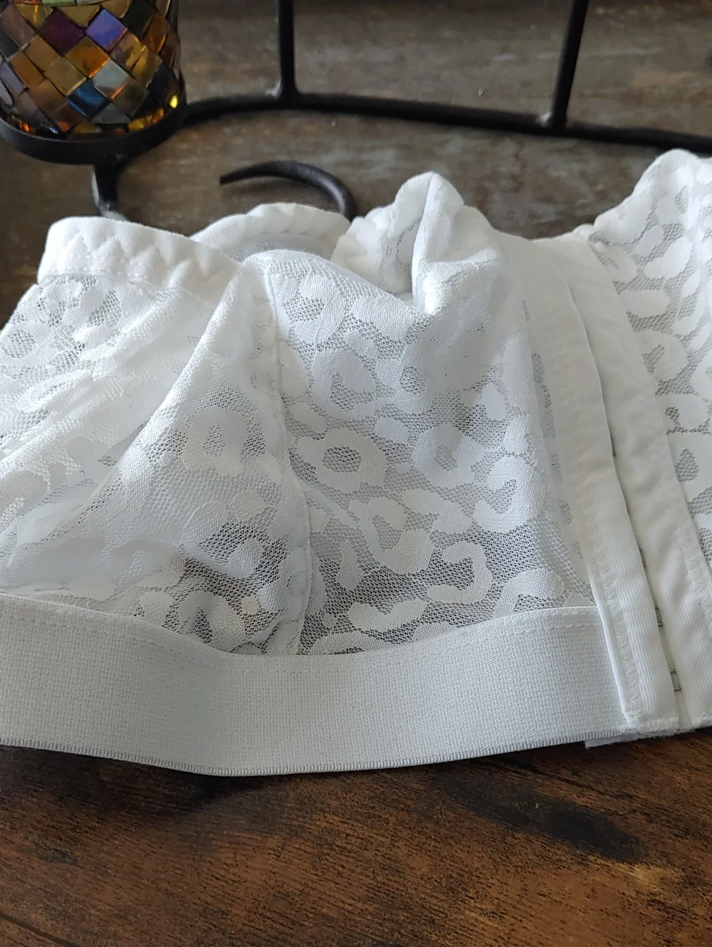 NWOT Shein 2X Sexy White Leopard Print Bandeau Front Closure